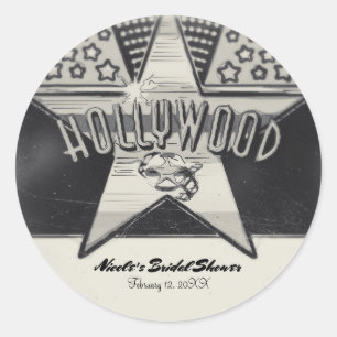 Vintage Old Hollywood Schwarz-Weiß individuell anp Runder Aufkleber