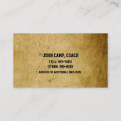 Vintage Old Look Baseball Sports Business Card Visitenkarte (Rückseite)