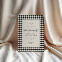 Vintage Old Money Preppy Checkered Photo Wedding