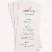 Vintage Old Money Wedding Menu Card Einladung