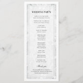 Vintage Old Money White Lace Wedding Programm (Rückseite)