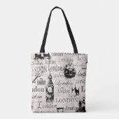 Vintage old newspaper paper London grunge collage Tasche (Rückseite)