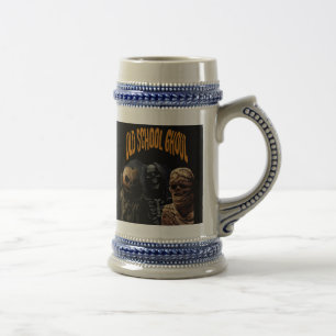 Vintage Old School Grusel Halloween Bierglas