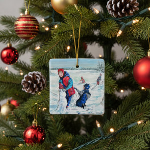 Vintage Old Time Weihnachten Personalisieren Sie d Keramikornament