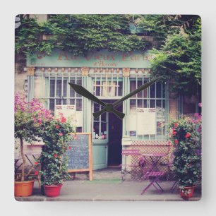 Vintage Old Town Quadratische Wanduhr