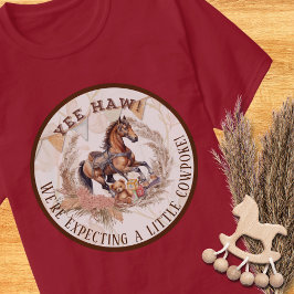 Vintage Old West Rocking Horse Baby Dusche T-Shirt