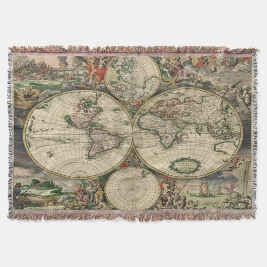 Vintage Old World Karten Decke (Vorderseite)