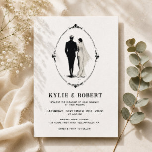 Vintage Old World Romantische Klassische Hochzeit Einladung