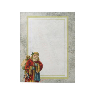 Vintage Old World Weihnachtsmann Notizblock