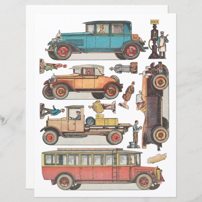 Vintage Oldtimer die Kappenblatt (Vorne/Hinten)