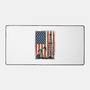 Vintage-Ölfeld-Amerikanische-Flagge-Vektor-Shirt-D Schreibtischunterlage