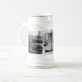 Vintage-Ölfeld Bierglas (Vorderseite Links)