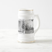 Vintage-Ölfeld Bierglas (VorderseiteRechts)