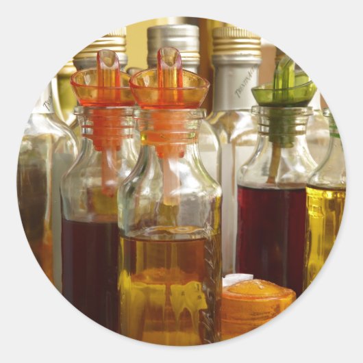 Vintage Ölflaschen Runder Aufkleber (Vorderseite)