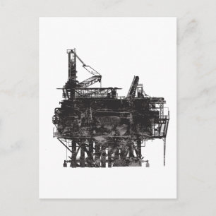 Vintage-Ölförderturm Postkarte
