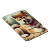 Vintage Ölgemälde Akita Magnet (Rechte Seite)
