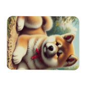 Vintage Ölgemälde Akita Magnet (Horizontal)