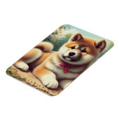 Vintage Ölgemälde Akita Magnet (Linke Seite)