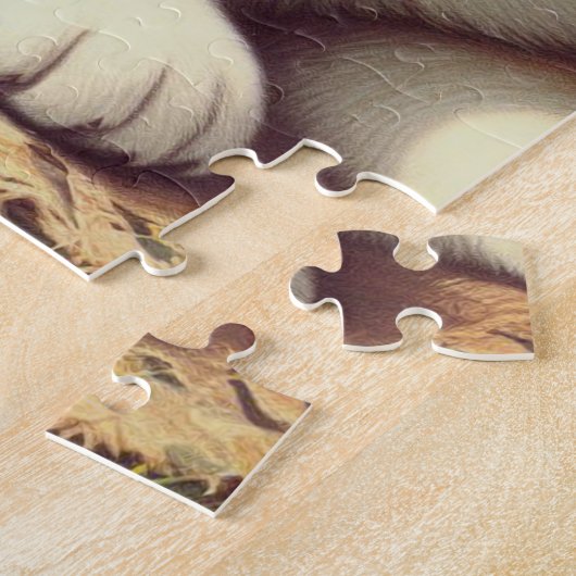 Vintage Ölgemälde Akita Puzzle (Seite)