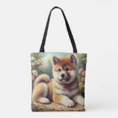Vintage Ölgemälde Akita Tasche (Rückseite)