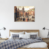 Vintage Ölgemälde auf dem Markt Leinwanddruck (Insitu (Schlafzimmer))