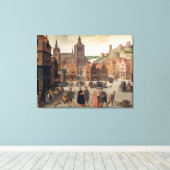 Vintage Ölgemälde auf dem Markt Leinwanddruck (Insitu (Holzboden))