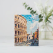 Vintage Ölgemälde Postkarte Rom (Stehend Vorderseite)