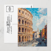 Vintage Ölgemälde Postkarte Rom (Vorne/Hinten)