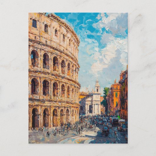 Vintage Ölgemälde Postkarte Rom (Vorderseite)