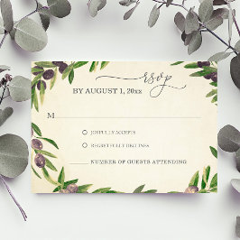 Vintage Olive Branch Griechische Hochzeit RSVP