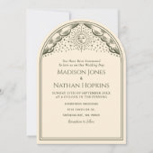 Vintage Olive Sun Moon Tarot Hochzeit einladen Einladung (Vorderseite)