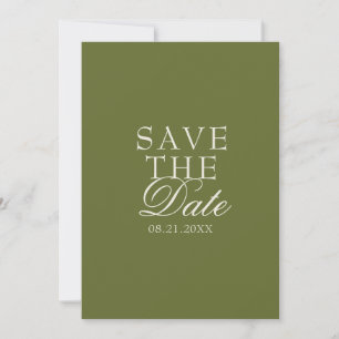 Vintage Oliven Grün Old Money Fancy Hochzeit Save The Date