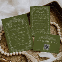Vintage Oliven Grün Old Money Retro Hochzeit