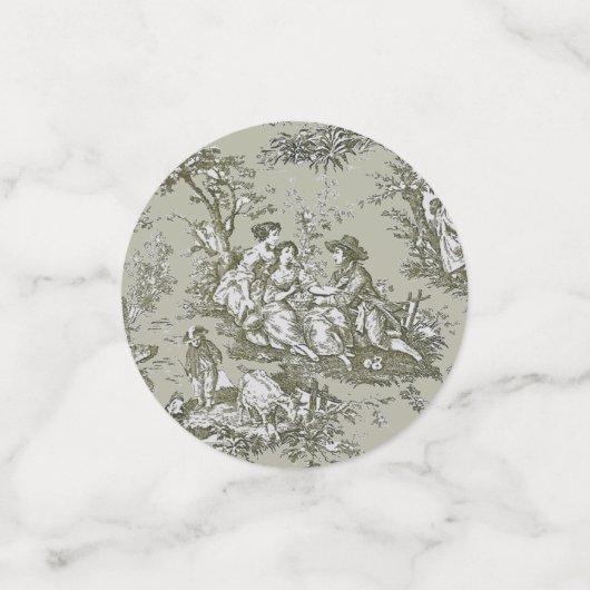 Vintage Oliven-Grüntoile-Dusche Konfetti (Klein Vorderseite)