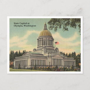 Vintage Olympia, Bundesstaat Washington, Kapitol Postkarte