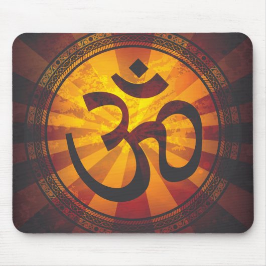 Vintage Om-Symbol-Druck Mousepad (Vorne)