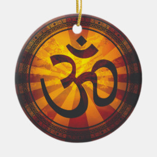 Vintage Om-Symbol Keramikornament