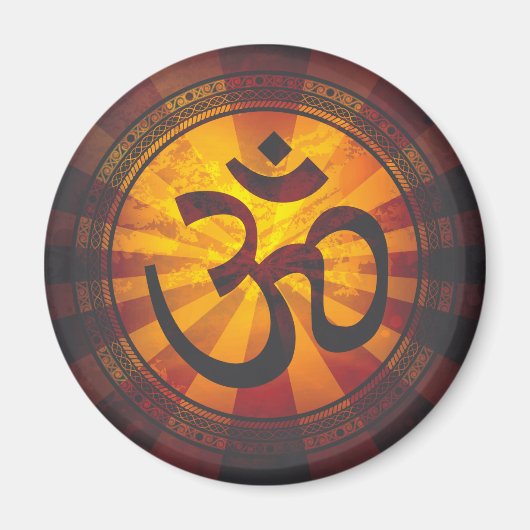 Vintage Om-Symbol-Print Magnet (Vorne)