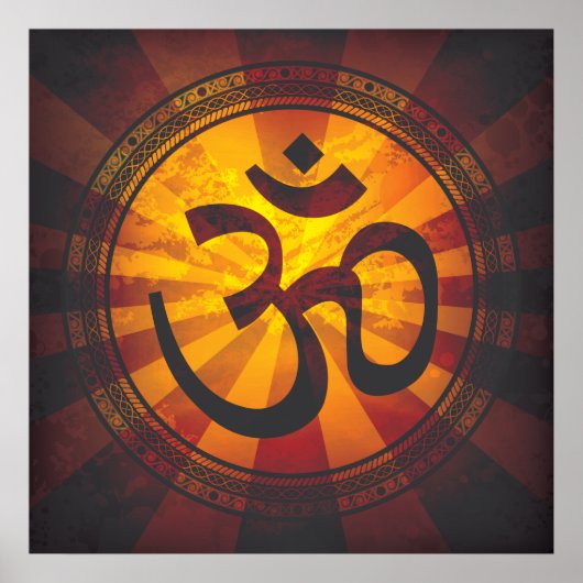 Vintage Om-Symbol-Print Poster (Vorne)