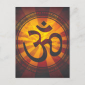 Vintage Om-Symbol-Print Postkarte (Vorderseite)