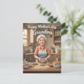 Vintage Oma Backmütter Tag Retro Postkarte (Stehend Vorderseite)