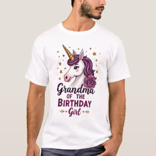 Vintage-Oma des Geburtstagsmädchens Einhorn Flora T-Shirt