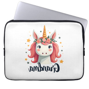 Vintage Oma Einhorn Blumenkrone Süße Magische Laptopschutzhülle