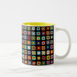 Vintage Oma quadriert 11 Unze Zwei-Ton Tasse