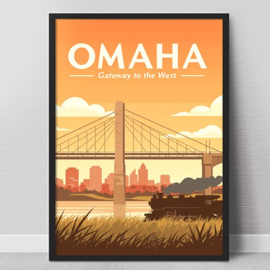 Vintage Omaha Nebraska Poster