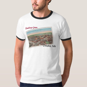 Vintage Omaha, Nebraska Postkarten-T-Shirt T-Shirt