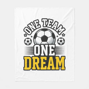 Vintage One Team One Dream Fußball-Shirt-Design_1 Fleecedecke