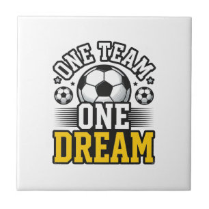 Vintage One Team One Dream Fußball-Shirt-Design_1 Fliese