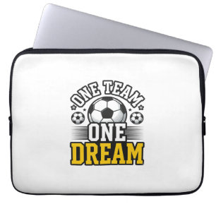 Vintage One Team One Dream Fußball-Shirt-Design_1 Laptopschutzhülle