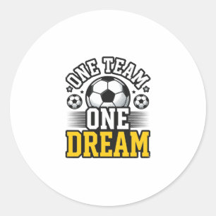 Vintage One Team One Dream Fußball-Shirt-Design_1 Runder Aufkleber
